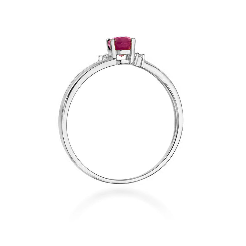 Inel Aur 9K cu Rubin 0.60 ct si Diamante Naturale 0.03 ct, imaginea 7 din 8