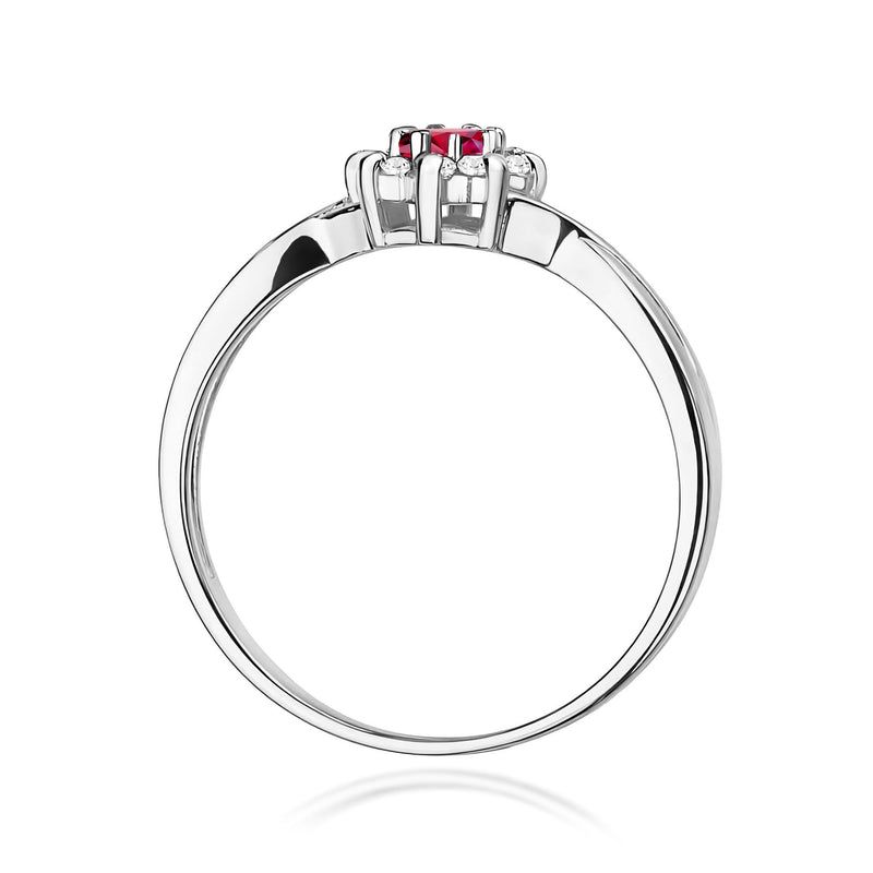 Inel Aur 9K cu Rubin 0.15 ct si Diamante Naturale 0.12 ct, imaginea 7 din 8