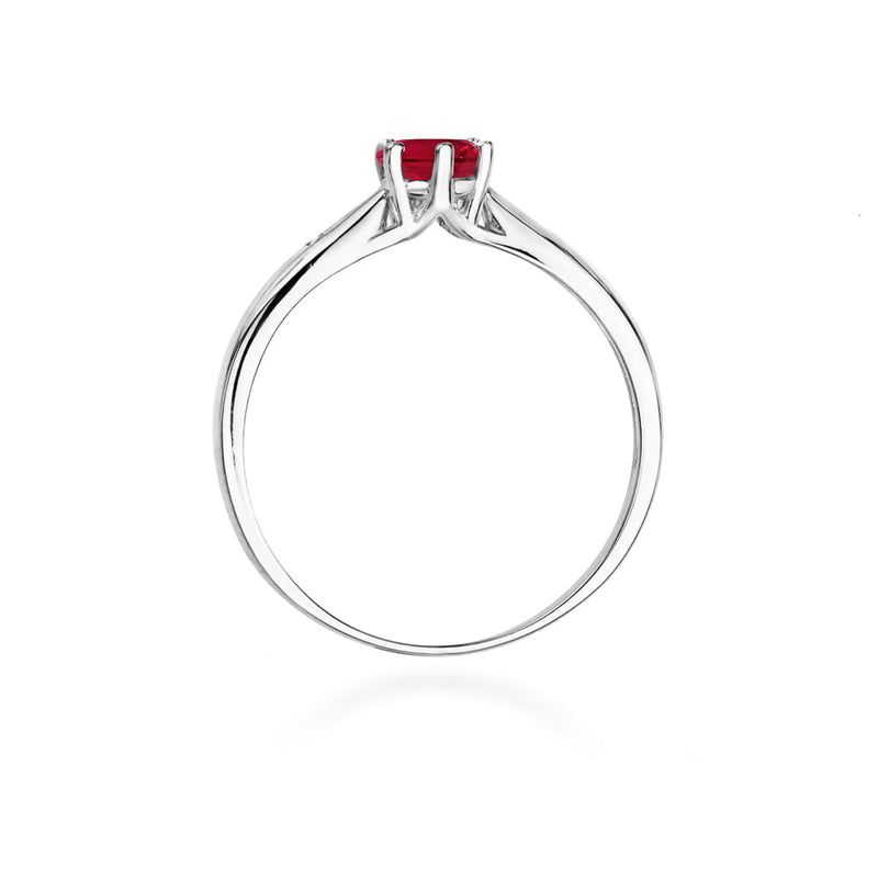 Inel Aur 9K cu Rubin 0.60 ct si Diamante Naturale 0.01 ct, imaginea 7 din 8