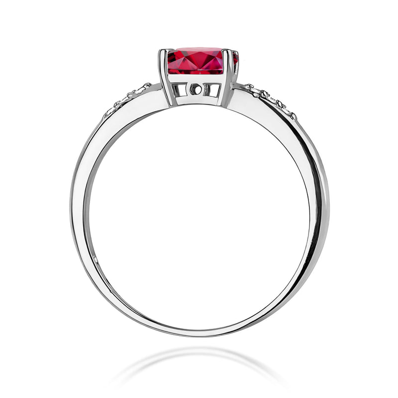 Inel Aur 9K cu Rubin 0.60 ct si Diamante Naturale 0.03 ct, imaginea 7 din 8