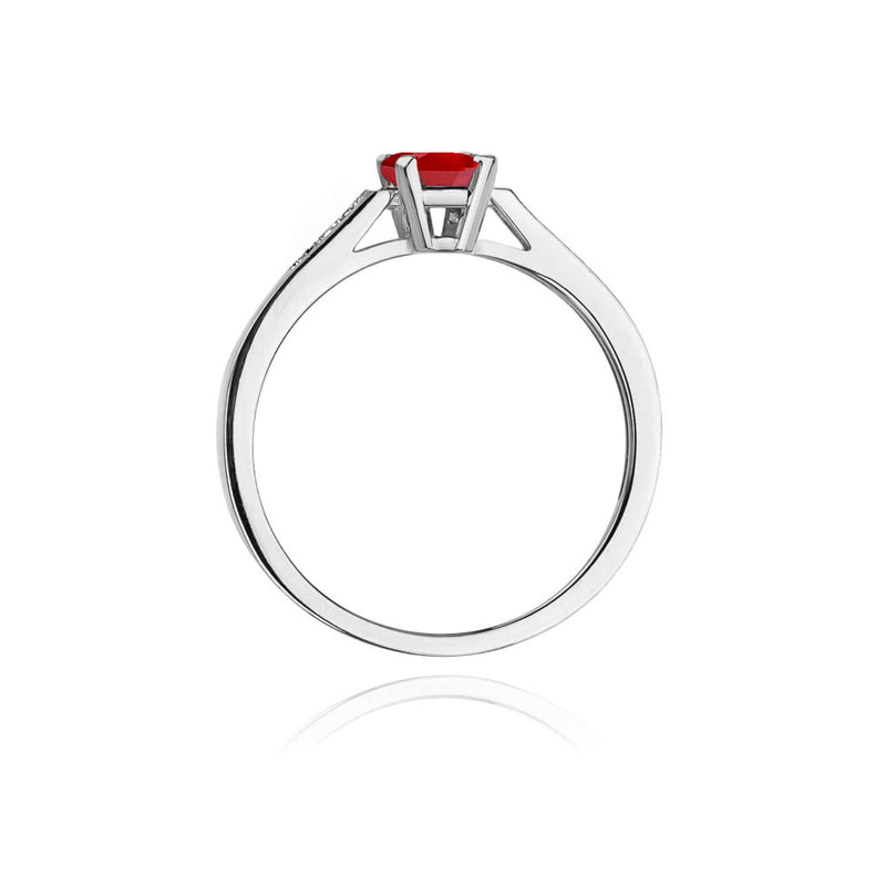 Inel Aur 9K cu Rubin 0.80 ct si Diamante Naturale 0.04 ct, imaginea 7 din 8
