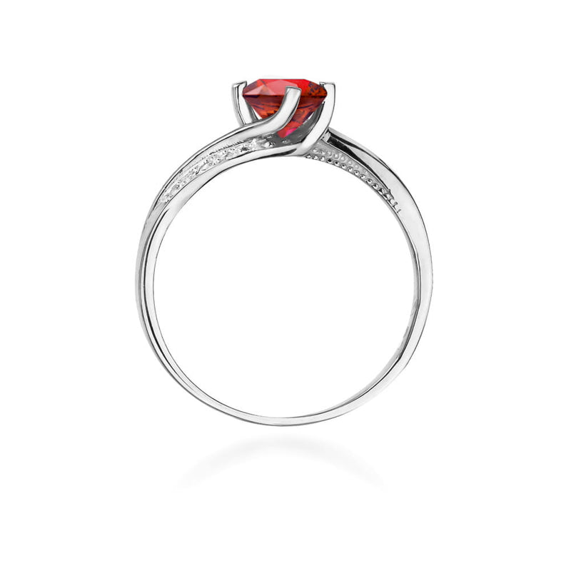 Inel Aur 9K cu Rubin 0.60 ct si Diamante Naturale 0.05 ct, imaginea 7 din 8