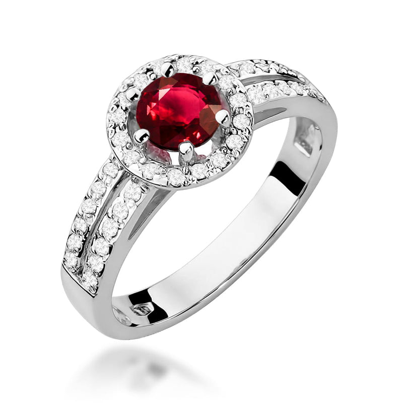Inel Aur 9K cu Rubin 0.60 ct si Diamante Naturale 0.20 ct, imaginea 5 din 8