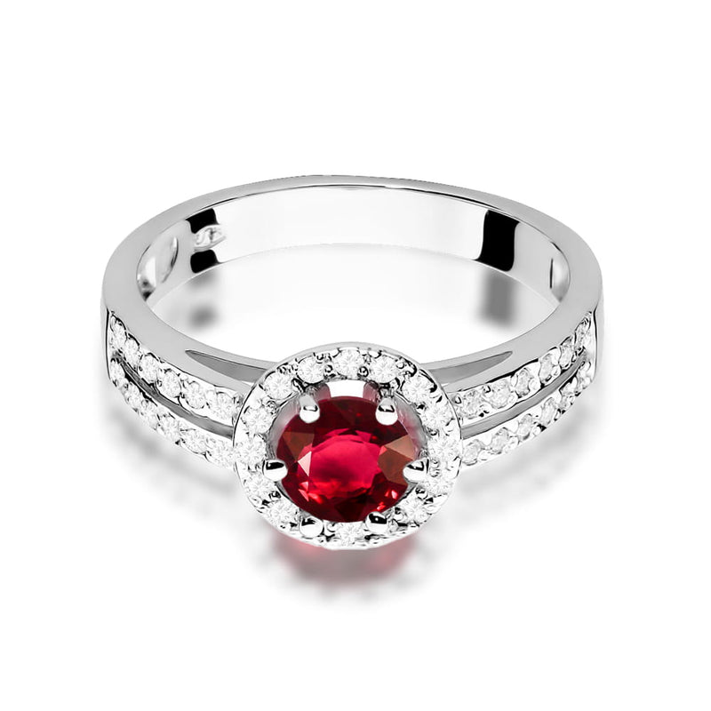 Inel Aur 9K cu Rubin 0.60 ct si Diamante Naturale 0.20 ct, imaginea 6 din 8
