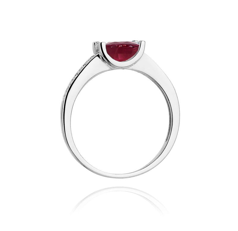 Inel Aur 9K cu Rubin 0.80 ct si Diamante Naturale 0.03 ct, imaginea 7 din 8