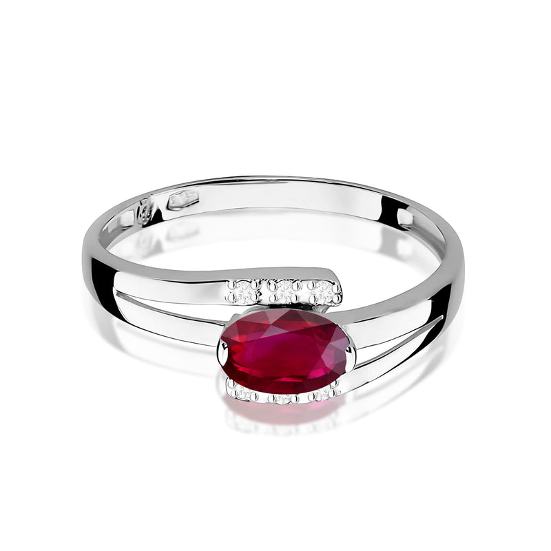Inel Aur 9K cu Rubin 0.60 ct si Diamante Naturale 0.05 ct, imaginea 6 din 8