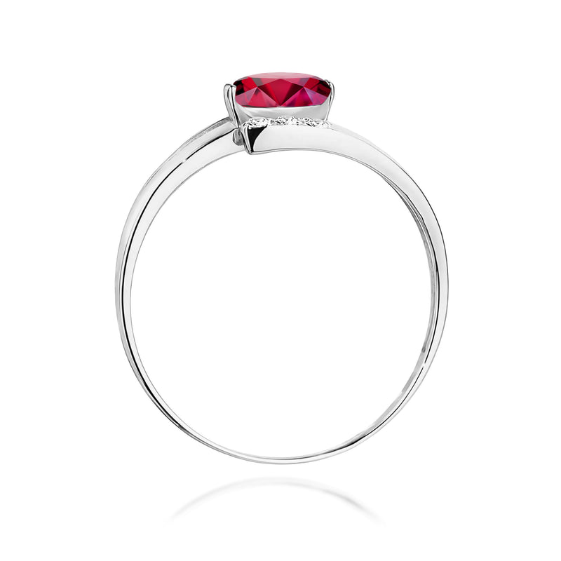 Inel Aur 9K cu Rubin 0.60 ct si Diamante Naturale 0.05 ct, imaginea 7 din 8