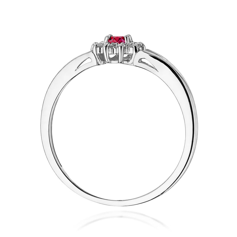 Inel Aur 9K cu Rubin 0.15 ct si Diamante Naturale 0.09 ct, imaginea 7 din 8