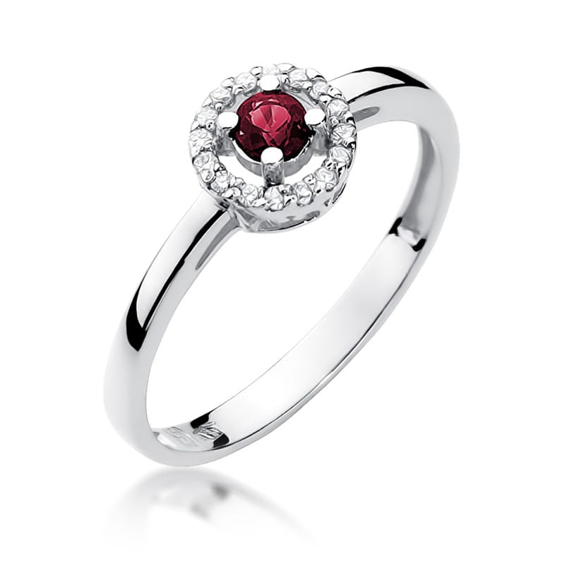 Inel Aur 9K cu Rubin 0.15 ct si Diamante Naturale 0.08 ct, imaginea 9 din 11