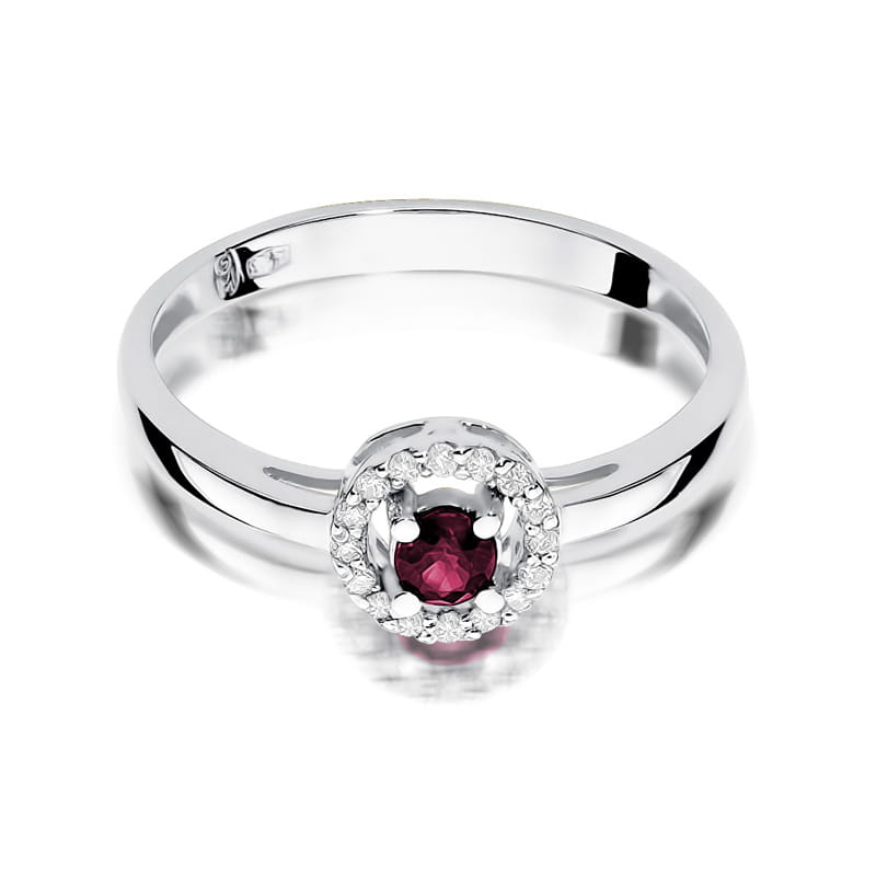 Inel Aur 9K cu Rubin 0.15 ct si Diamante Naturale 0.08 ct, imaginea 10 din 11