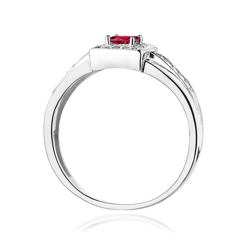 Inel Aur 9K cu Rubin 0.20 ct si Diamante Naturale 0.14 ct, imaginea 11 din 12