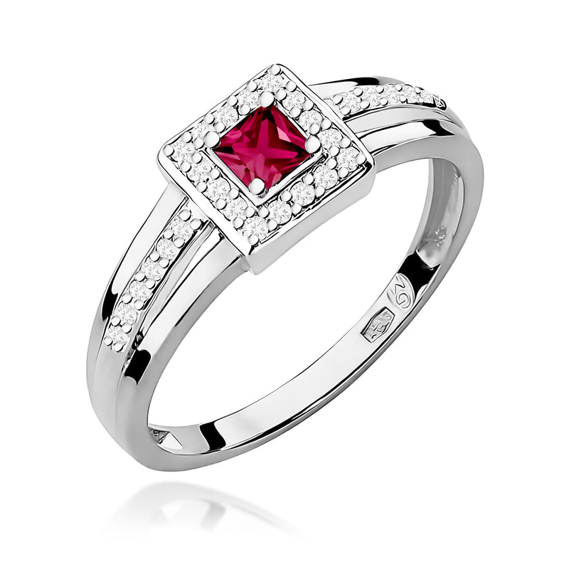Inel Aur 9K cu Rubin 0.20 ct si Diamante Naturale 0.14 ct, imaginea 9 din 12