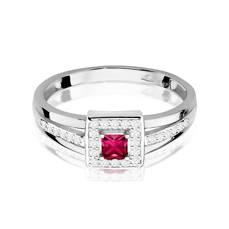 Inel Aur 9K cu Rubin 0.20 ct si Diamante Naturale 0.14 ct, imaginea 10 din 12