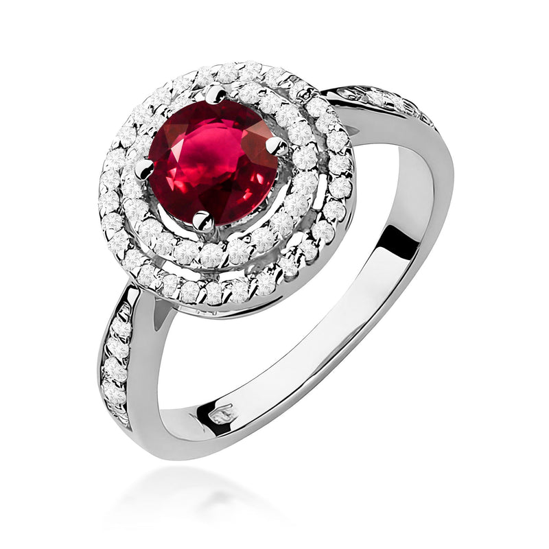 Inel Aur 9K cu Rubin 1.20 ct si Diamante Naturale 0.37 ct, imaginea 5 din 8