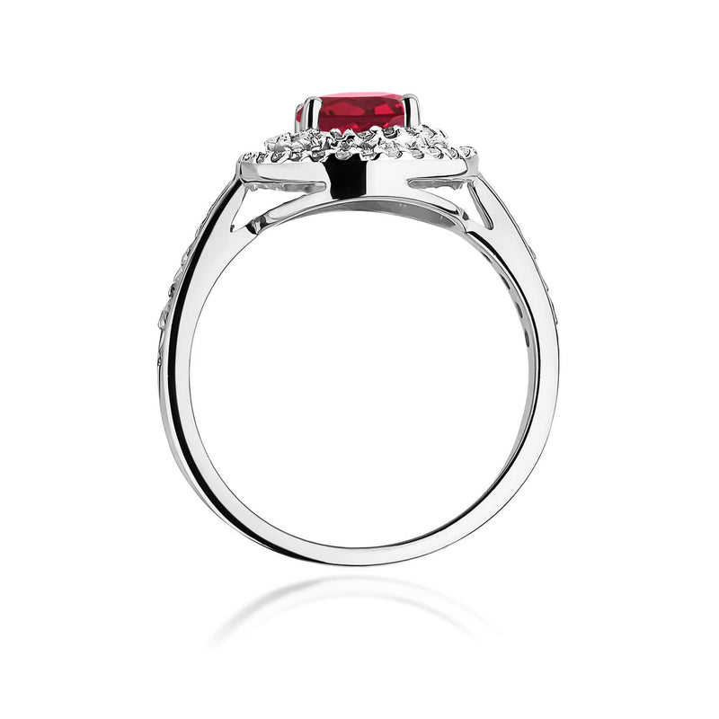 Inel Aur 9K cu Rubin 1.20 ct si Diamante Naturale 0.37 ct, imaginea 7 din 8