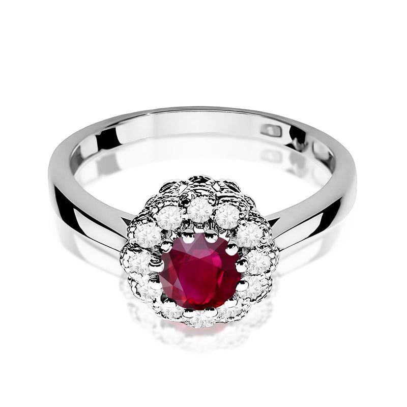 Inel Aur 9K cu Rubin 0.60 ct si Diamante Naturale 0.17 ct, imaginea 6 din 8