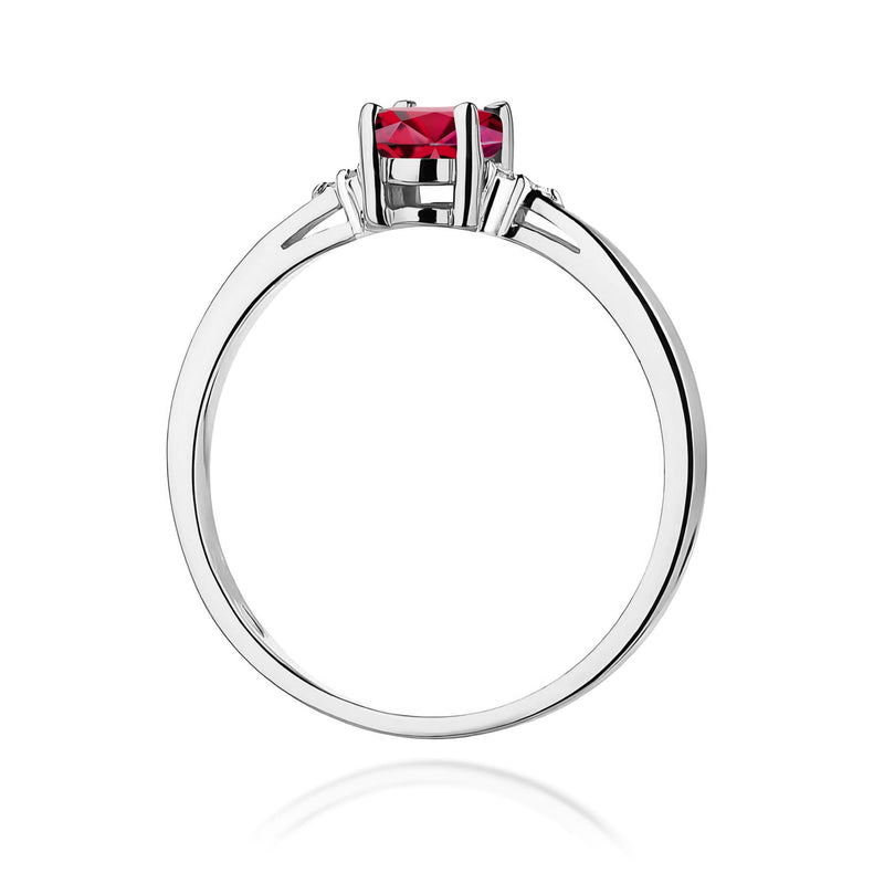 Inel Aur 9K cu Rubin 0.60 ct si Diamante Naturale 0.05 ct, imaginea 7 din 8