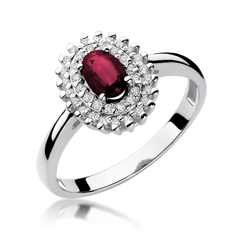 Inel Aur 9K cu Rubin 0.60 ct si Diamante Naturale 0.20 ct, imaginea 5 din 7