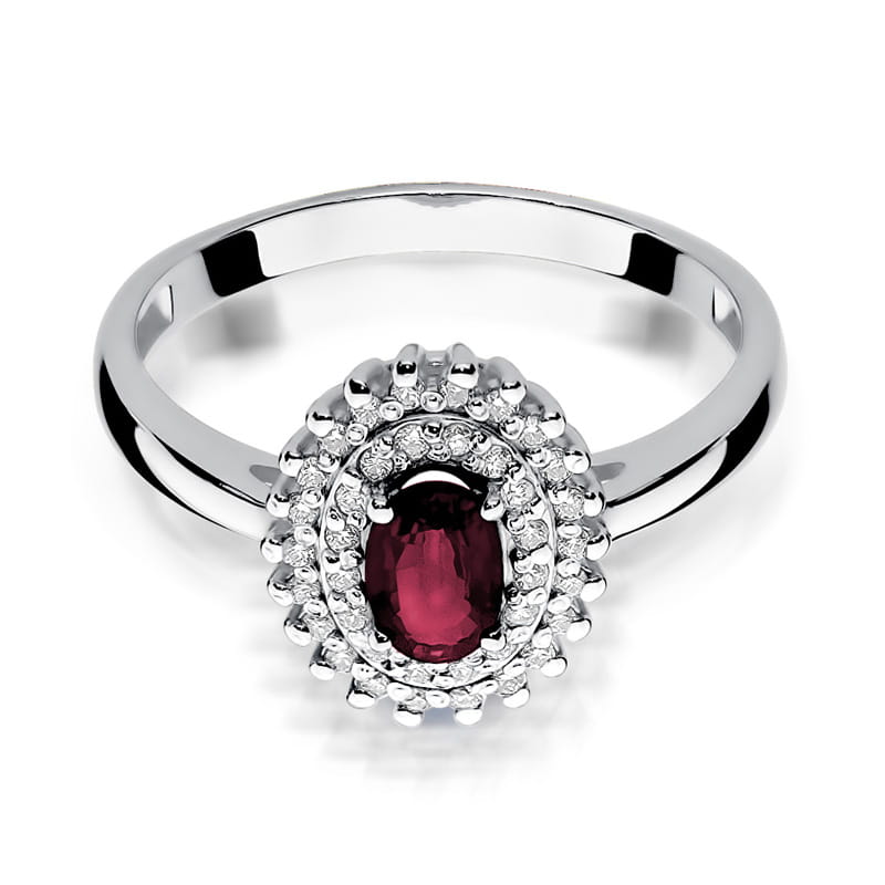 Inel Aur 9K cu Rubin 0.60 ct si Diamante Naturale 0.20 ct, imaginea 6 din 7