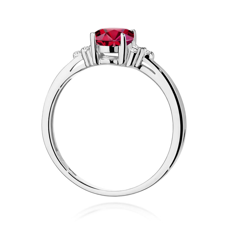 Inel Aur 9K cu Rubin 1.00 ct si Diamante Naturale 0.05 ct, imaginea 7 din 8
