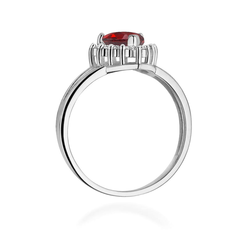 Inel Aur 9K cu Rubin 1.10 ct si Diamante Naturale 0.12 ct, imaginea 7 din 8