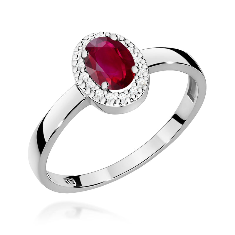 Inel Aur 9K cu Rubin 0.60 ct si Diamante Naturale 0.08 ct, imaginea 5 din 8