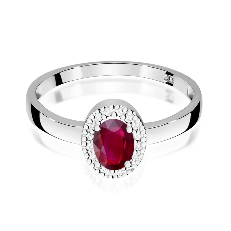 Inel Aur 9K cu Rubin 0.60 ct si Diamante Naturale 0.08 ct, imaginea 6 din 8