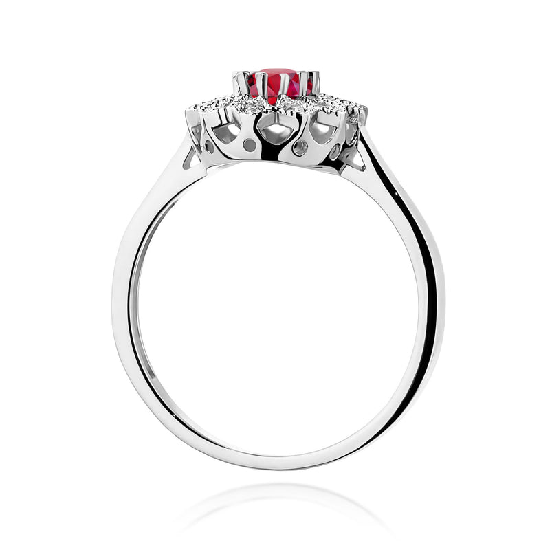 Inel Aur 9K cu Rubin 0.60 ct si Diamante Naturale 0.10 ct, imaginea 7 din 8