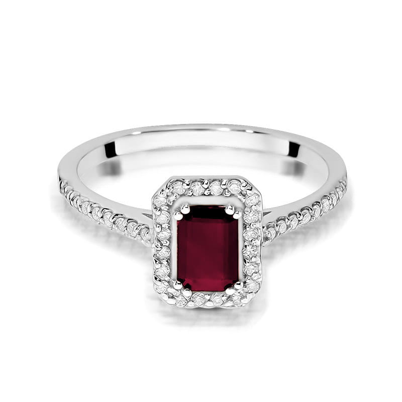 Inel Aur 9K cu Rubin 0.80 ct si Diamante Naturale 0.19 ct, imaginea 6 din 7