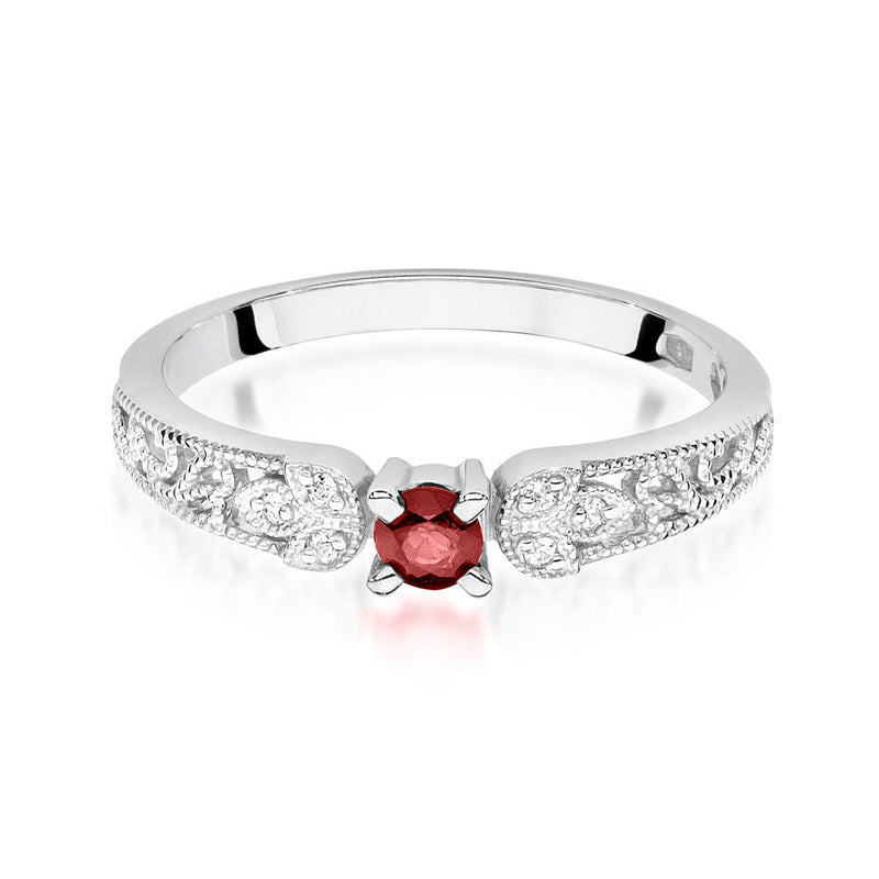 Inel Aur 9K cu Rubin 0.15 ct si Diamante Naturale 0.03 ct, imaginea 6 din 7