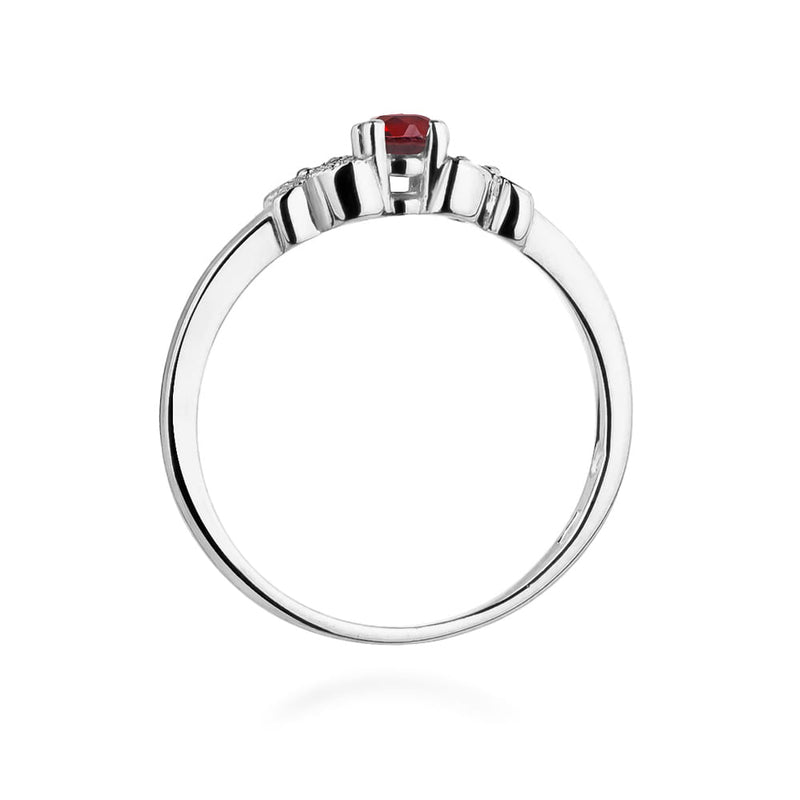 Inel Aur 9K cu Rubin 0.15 ct si Diamante Naturale 0.02 ct, imaginea 7 din 8