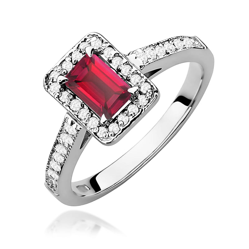 Inel Aur 9K cu Rubin 0.80 ct si Diamante Naturale 0.22 ct, imaginea 5 din 8