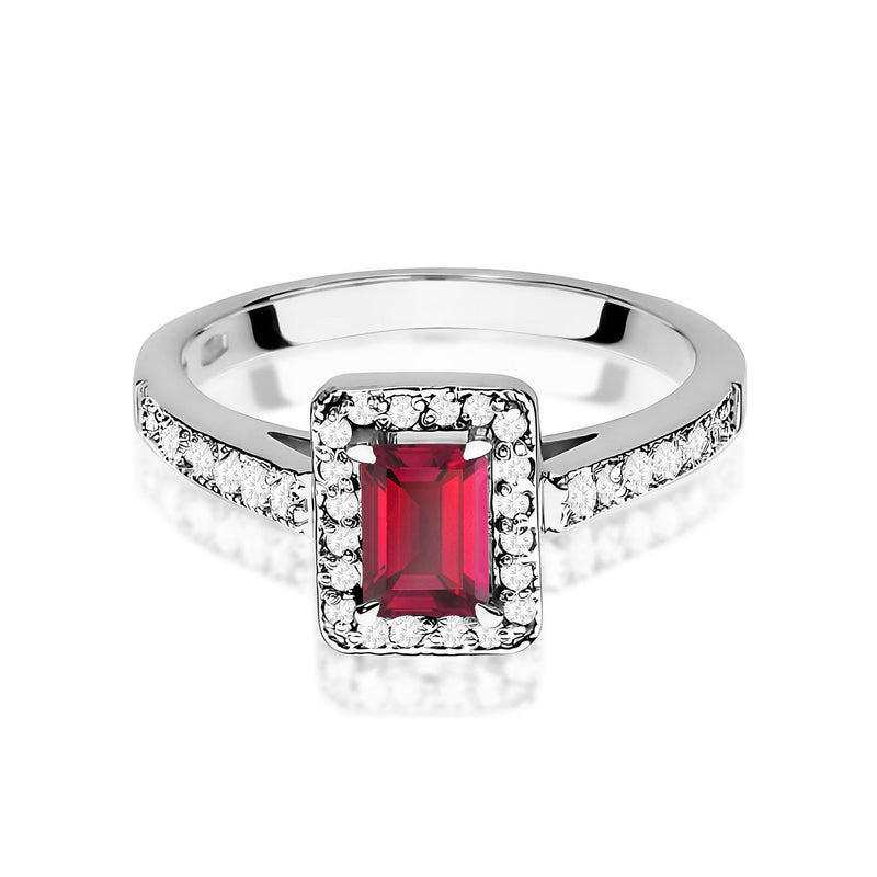 Inel Aur 9K cu Rubin 0.80 ct si Diamante Naturale 0.22 ct, imaginea 6 din 8