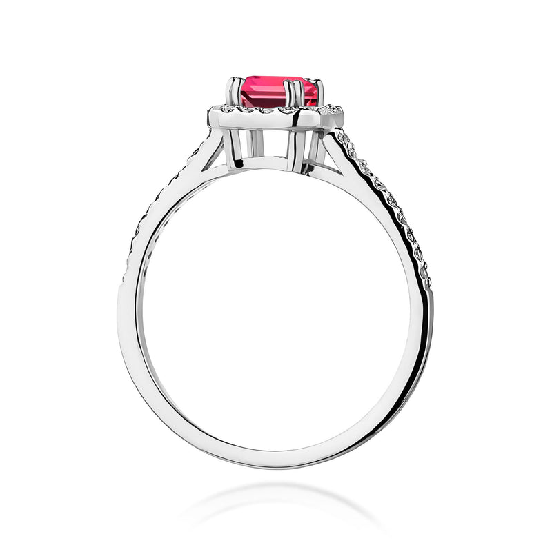 Inel Aur 9K cu Rubin 0.80 ct si Diamante Naturale 0.22 ct, imaginea 7 din 8