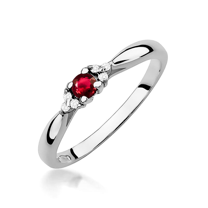 Inel Aur 9K cu Rubin 0.15 ct si Diamante Naturale 0.03 ct, imaginea 5 din 8