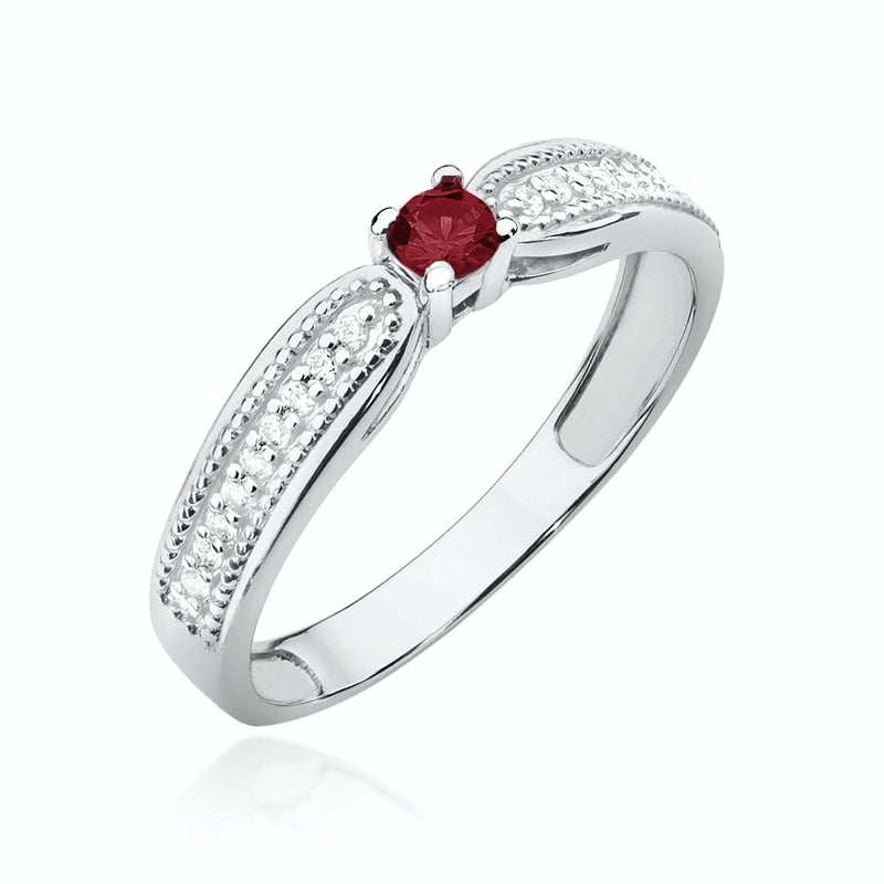 Inel Aur 9K cu Rubin 0.15 ct si Diamante Naturale 0.09 ct, imaginea 5 din 8