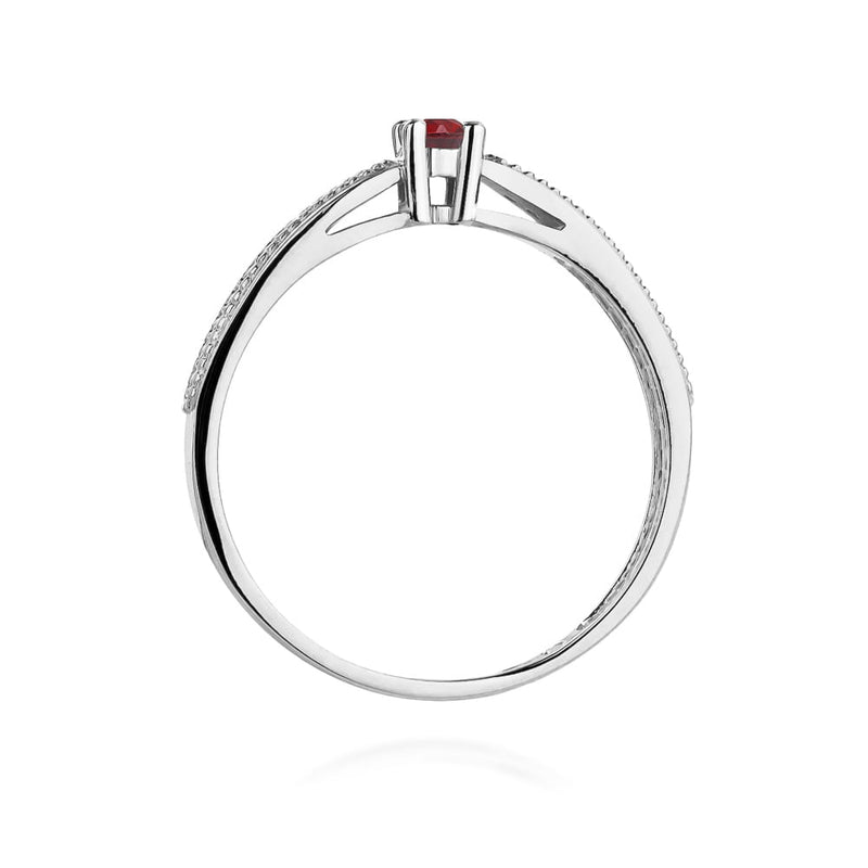 Inel Aur 9K cu Rubin 0.15 ct si Diamante Naturale 0.09 ct, imaginea 7 din 8
