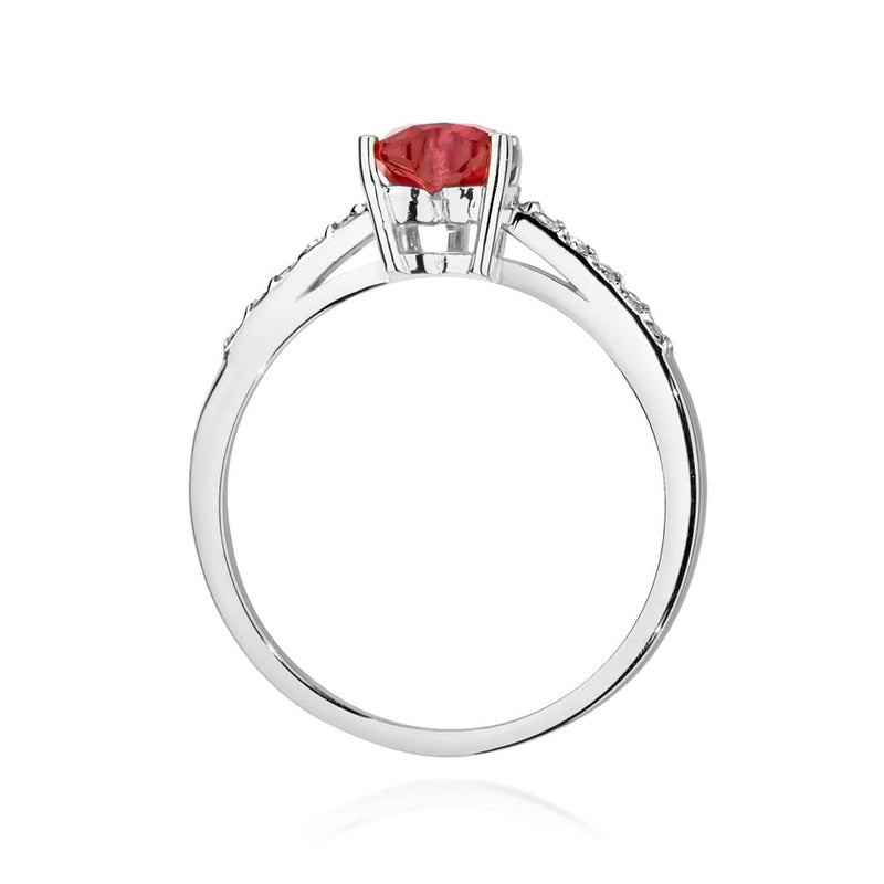 Inel Aur 9K cu Rubin 1.10 ct si Diamante Naturale 0.10 ct, imaginea 7 din 8