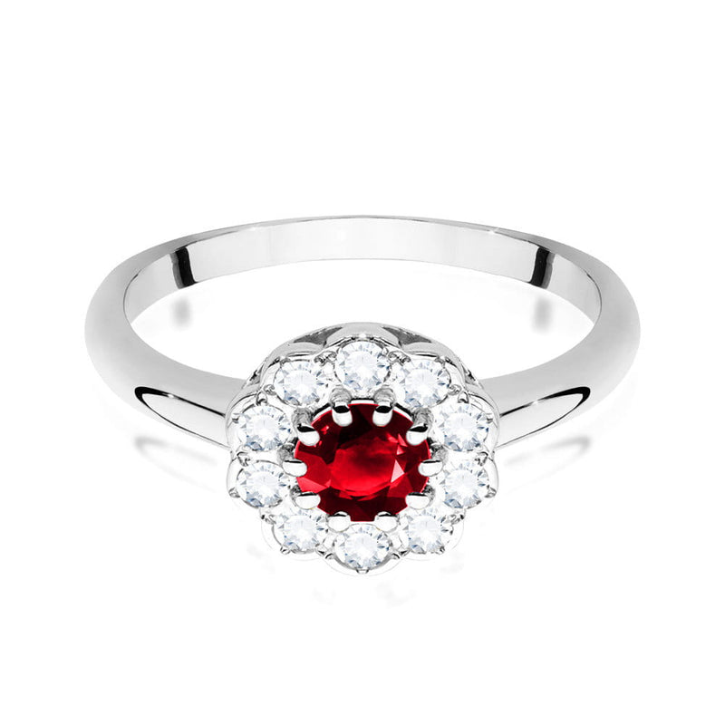 Inel Aur 9K cu Rubin 0.60 ct si Diamante Naturale 0.30 ct, imaginea 5 din 6