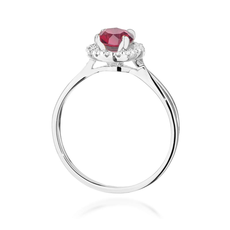 Inel Aur 9K cu Rubin 1.20 ct si Diamante Naturale 0.08 ct, imaginea 7 din 8