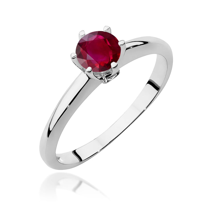 Inel Aur 9K cu Rubin 0.60 ct si Diamante Naturale 0.04 ct, imaginea 5 din 8