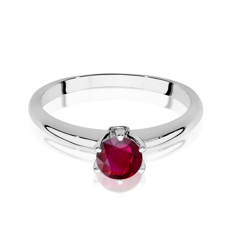 Inel Aur 9K cu Rubin 0.60 ct si Diamante Naturale 0.04 ct, imaginea 6 din 8