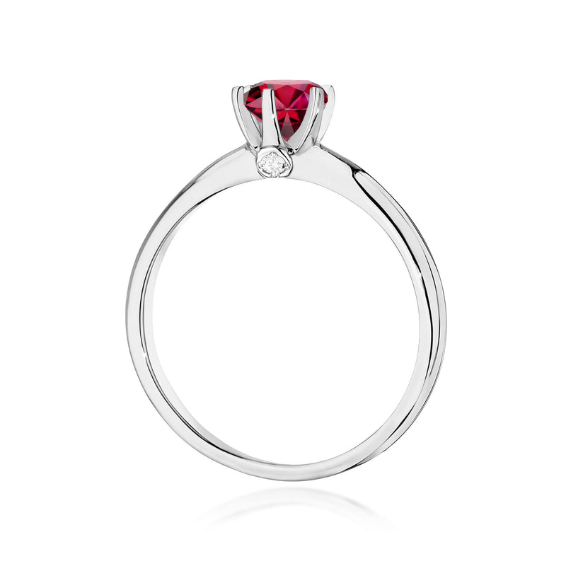 Inel Aur 9K cu Rubin 0.60 ct si Diamante Naturale 0.04 ct, imaginea 7 din 8