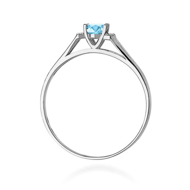 Inel Aur 9K cu Topaz Swiss 0.50 ct si Diamante Naturale 0.05 ct, imaginea 7 din 8
