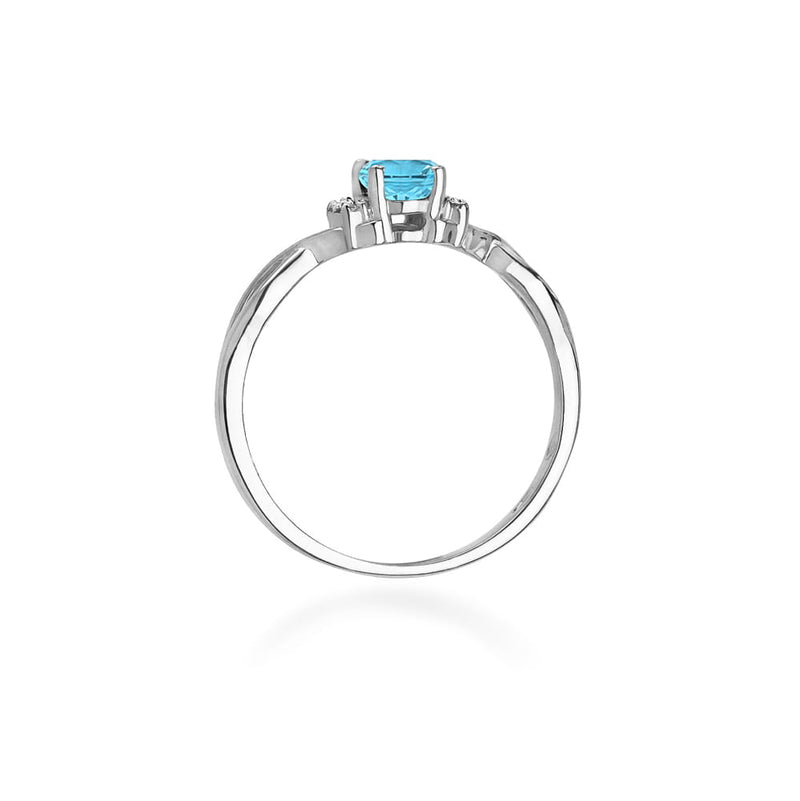 Inel Aur 9K cu Topaz Swiss 0.50 ct si Diamante Naturale 0.05 ct, imaginea 7 din 8