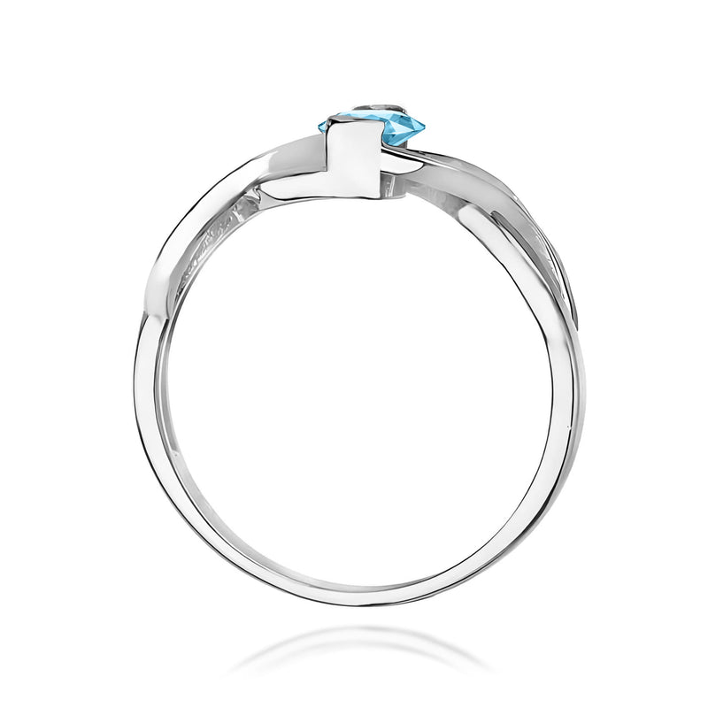 Inel Aur 9K cu Topaz Swiss 0.50 ct si Diamante Naturale 0.05 ct, imaginea 7 din 8