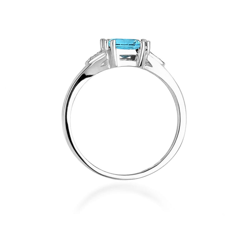 Inel Aur 9K cu Topaz Swiss 1.40 ct si Diamante Naturale 0.06 ct, imaginea 7 din 8