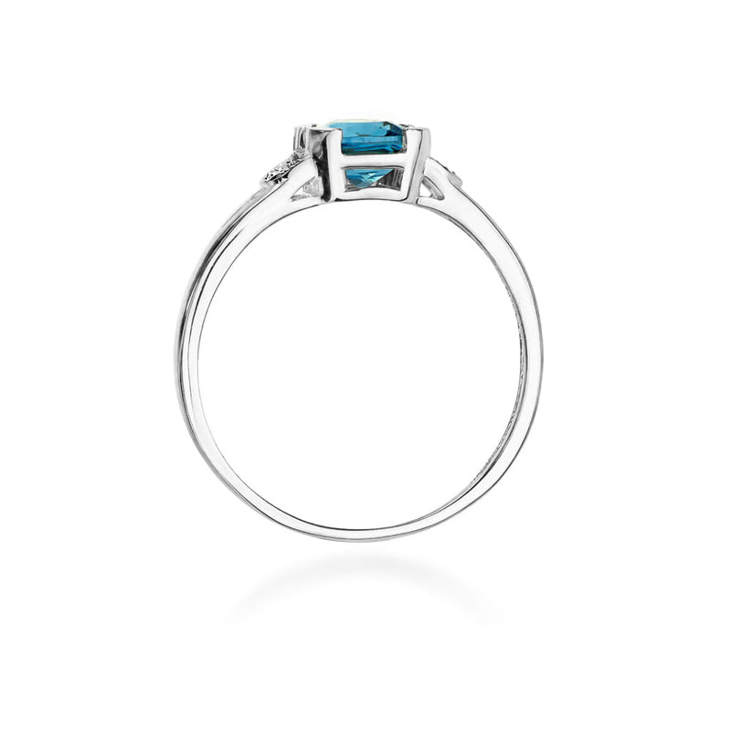 Inel Aur 9K cu Topaz Swiss 1.10 ct si Diamante Naturale 0.01 ct, imaginea 7 din 8