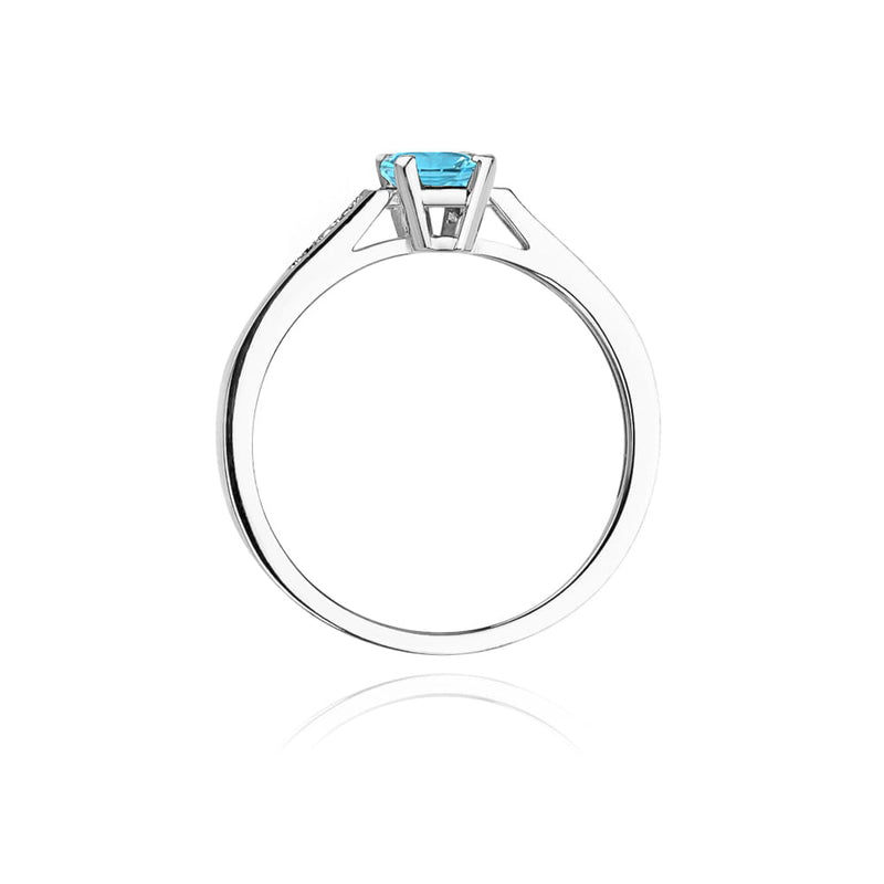 Inel Aur 9K cu Topaz Swiss 0.65 ct si Diamante Naturale 0.04 ct, imaginea 7 din 8