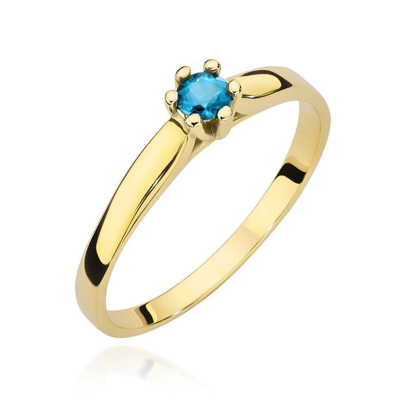 Inel Aur 9K cu Topaz Swiss 0.15 ct — Aur galben